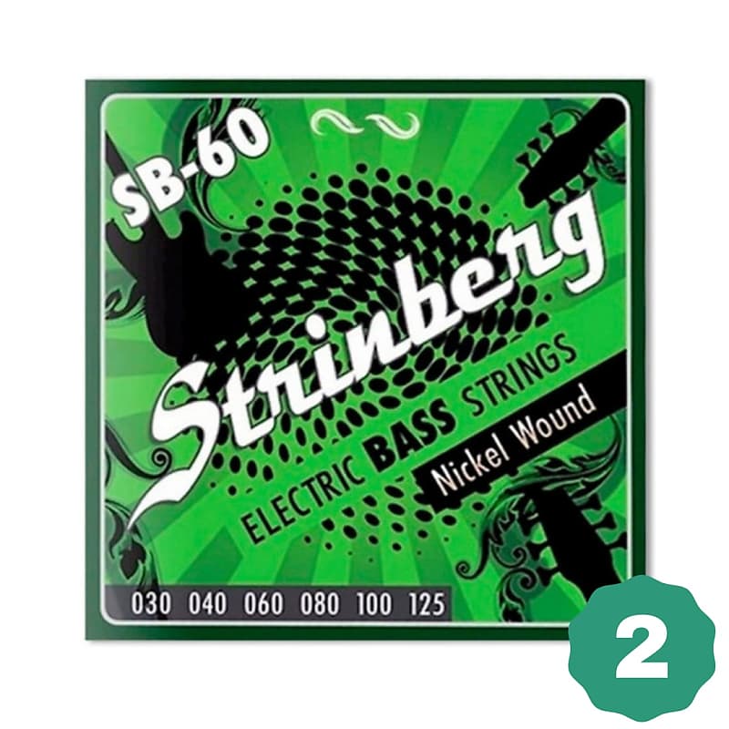 New Strinberg SB-60 Medium Nickel Wound 6-String Electric Bass Guitar Strings (2-Pack) + FREE Shipping image 1