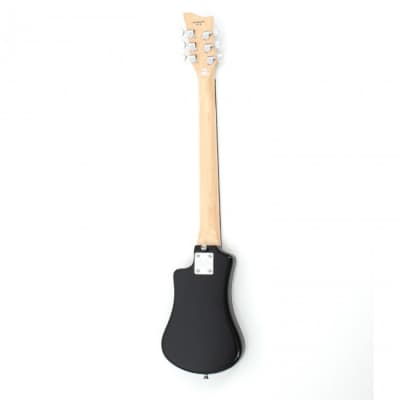 Hofner HOF-HCT-SH-DLX- BK-O Deluxe Shorty Electric Travel Guitar - Black - with Gig Bag image 2