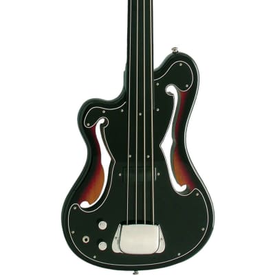 Eastwood Guitars EUB-1 LEFTY - Left Handed Fretless Electric Bass Guitar - Sunburst - Ampeg AUB 