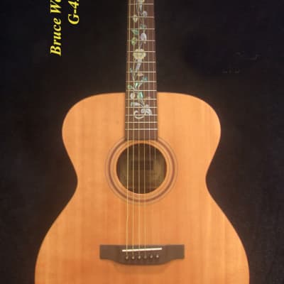 Bruce Wei Solid Mahogany OM Acoustic Guitar, Mop & Abalone Inlay 4270 for sale