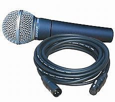 Shure SM58w/20 foot cable for /free shipping 2023 Black & Silver image 1
