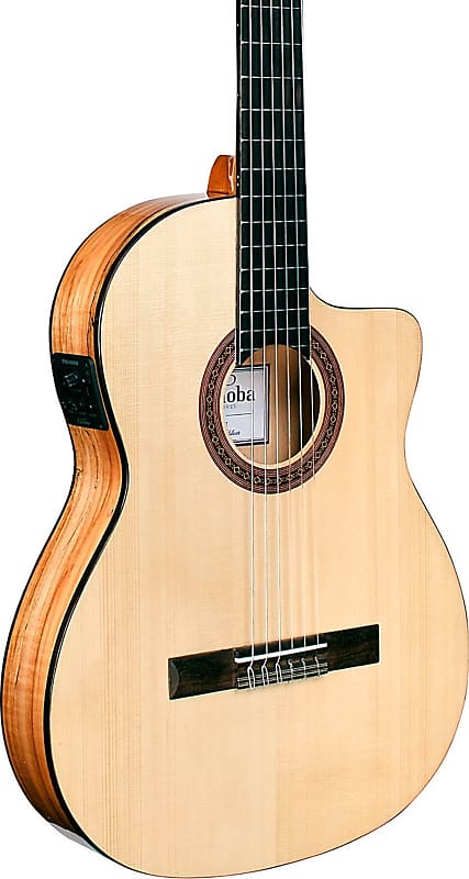 Cordoba C5-CET Limited Nylon String Acoustic-Electric Thinline Guitar, Natural image 1