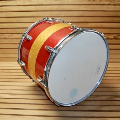 Vintage Ludwig 1970s Maple 15 x 12 Marching Snare Drum - Red/Gold Sparkle image 15