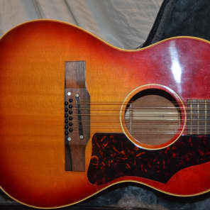 Gibson b25 12string acoustic guitar 1963 cherry sunburst image 3