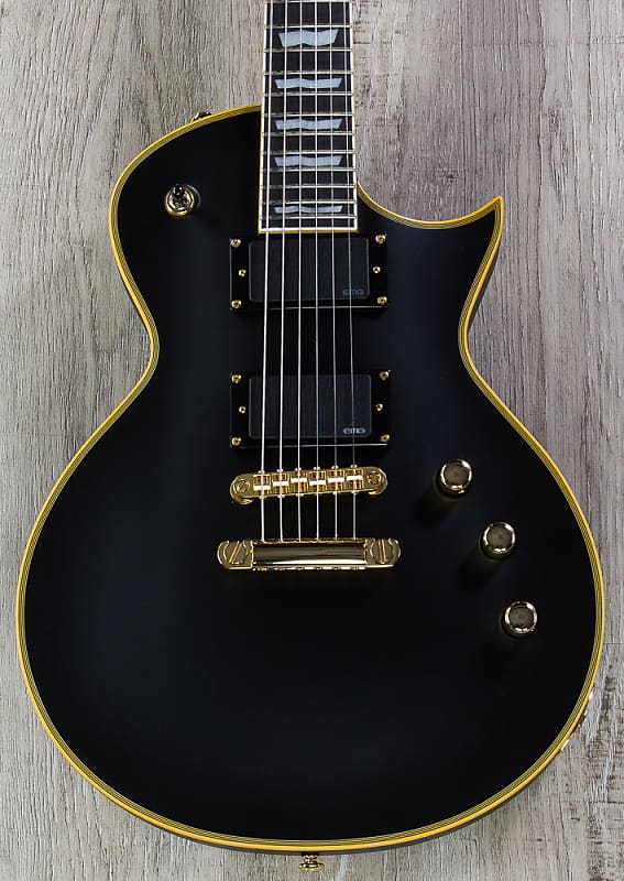 ESP LTD EC-1000 Guitar, Macassar Ebony Fretboard, Vintage Black image 1