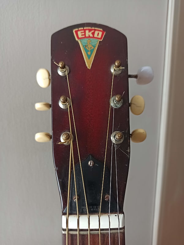 邦楽 eko EKO electric guitar logo plate from 1963 (1960s) for 290/2/V