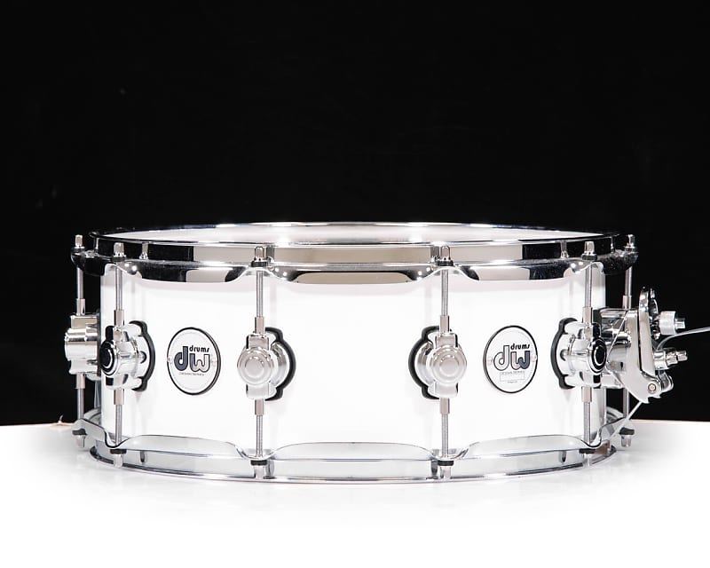 Used DW Design 5.5x14 Snare Drum Gloss White image 1