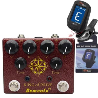 Demonfx King of Drive Dual Overdrive 4 Position Dip option + Hot Box Clip Tuner image 1