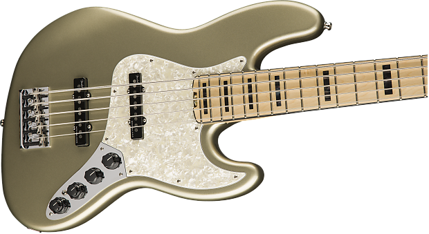 Fender American Elite Jazz Bass V - Champagne w/ Maple