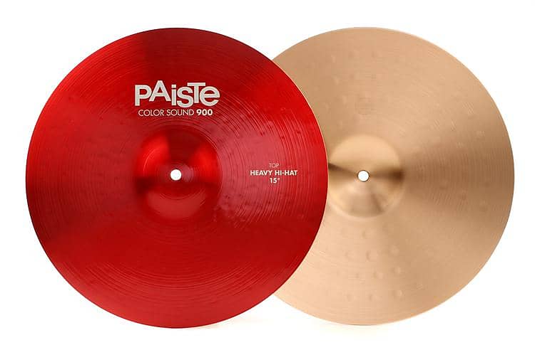 Paiste 15 inch Color Sound 900 Red Heavy Hi-hats Cymbal image 1
