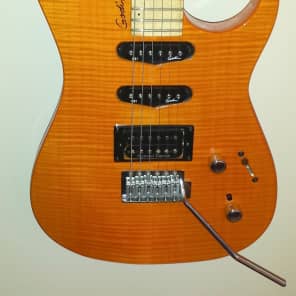 Godin Velocity Amber Flame 6 String Electric Guitar with High Definition Revoicer and New Soft Case image 4