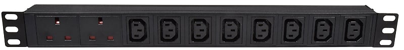 Adastra 1U Rackmount 2 UK + 8 IEC Power Distribution Unit + 1.8m Lead  			