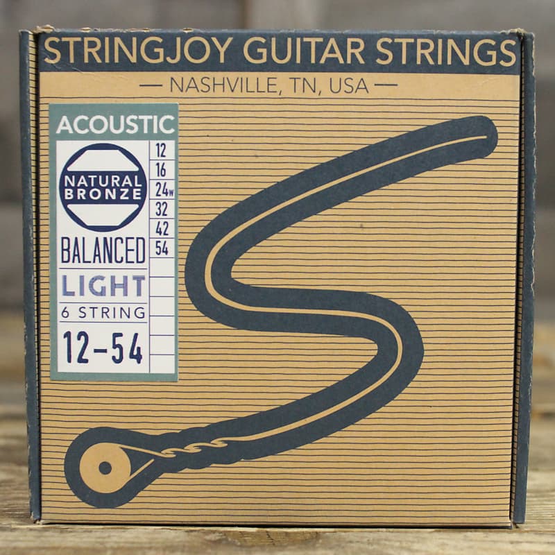 Stringjoy Natural Phosphor Bronze Acoustic Guitar Strings - Light (12-54) image 1