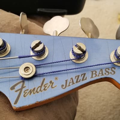 Fender Japan '75 Reissue Jazz Bass Relic, Amparo Blue Nitro image 2