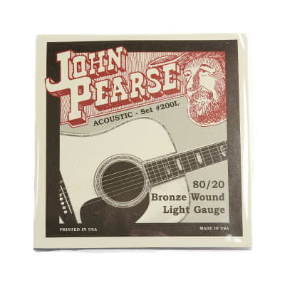 John Pearse Acoustic Strings 80/20 Bronze Light 12-53 for sale