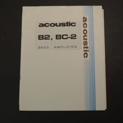Acoustic BS, BC-2 Owner's Manual [Three Wave Music] for sale