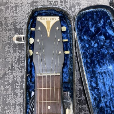 Epiphone Coronet Lap Steel With Case & Bikini Metal Plate Logo Vintage Epiphone Lap Steel Used – Very Good 1940 - Black image 11