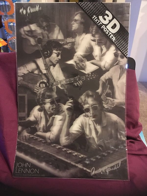 John Lennon John Lennon 3D Poster Watching The Wheels 1980 Reverb