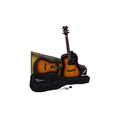 Dean Guitars AXS Prodigy Acoustic Electric Guitar Pack, Tobacco Sunburst with Deluxe Gigbag, Clip-On Tuner, Strap, 4x Picks image 8