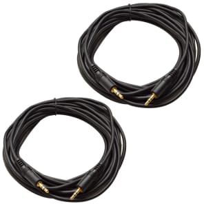 Seismic Audio SA-iE25-2PACK 1/8" TRS Stereo Male to Male Patch Cables - 25' (Pair)