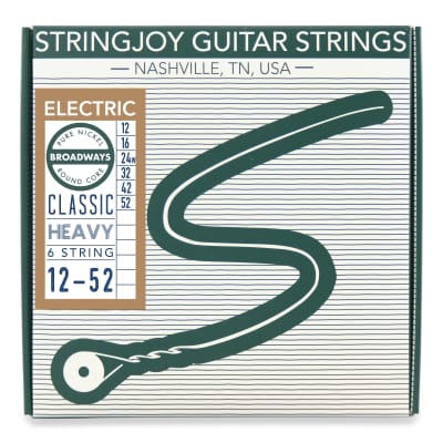 Stringjoy Broadways Pure Nickel Electric Guitar Strings - Classic Heavy (.12 - .52)
