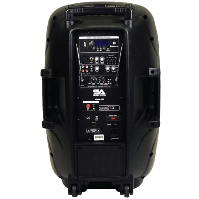 Seismic Audio - RSG-15-Pair - Pair of Powered 15" PA Speakers Rechargeable with 2 Wireless Mics, Rem image 7