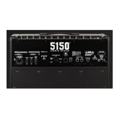 EVH 5150 Iconic Series 40W 1 x 12 Combo, Two-Channel, Reverb, Electric Guitar Amplifier with Molded Plastic Handle and Two 6L6 Power Tubes (Black) image 6