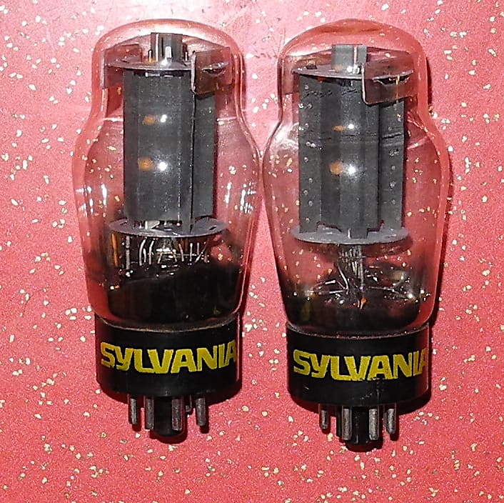 2 Sylvania 6L6GC Power Tubes! Vintage Pair Coke Bottle 6L6! Made