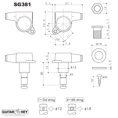 NEW Gotoh SG381-05P1 MG L3+R3 Set LOCKING Mini Tuners OVAL