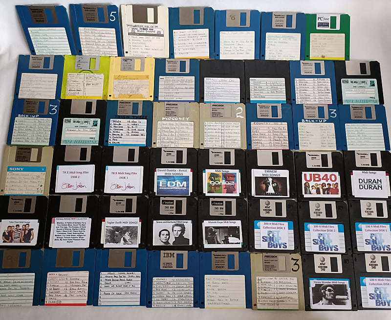 Midi Song Diskettes Retro Midi Songs Files Floppy Disk Reverb