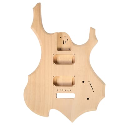 DIY 6 String Flame Shaped Style Electric Guitar Kits with Mahogany Body, Maple Neck and Accessories image 3