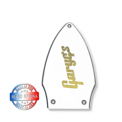 3 Ply White/Black/White Truss Rod Cover for Epiphone Kirk Hammett Flying V + Gold Decal