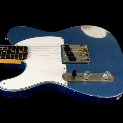 LEFTY! MJT Lake Placid Blue Nitro Lacquer ES59 Custom Relic Guitar Classic Solid Body 7.1 lb image 19