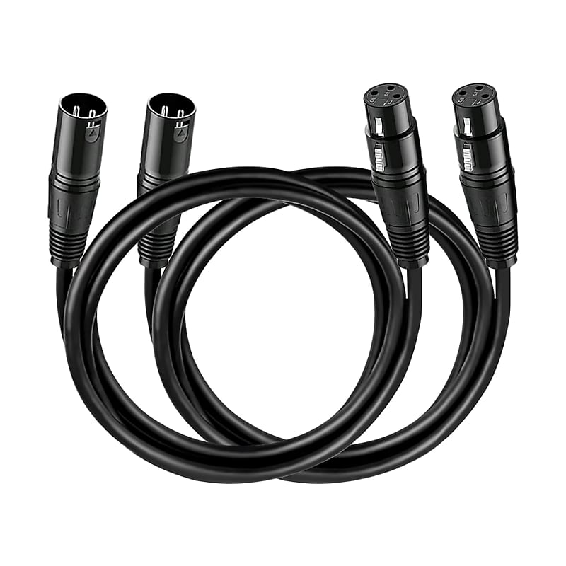 Xlr Cable, 3Ft 2 Pack Microphone Cable, Xlr Male To Female Balanced Microphone  Cord 3 Pin, Short 3 Foot Mic Cords, Xlr Audio Mic Extension Patch Cable 3  Feet (3 Foot, Black)