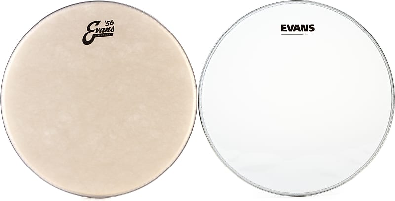 Evans Calftone Drumhead - 14 inch  Bundle with Evans Snare Side Clear Drumhead - 14 inch image 1