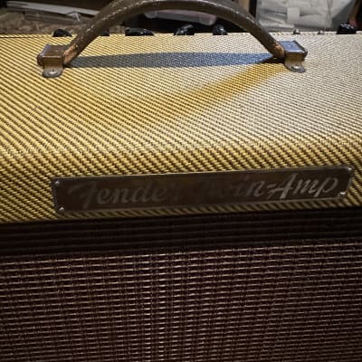 Brian Setzer's Evil Twin! Fender Twin 5D8-A Narrow Panel 25-Watt 2x12" Guitar Combo 1955 - Tweed image 13