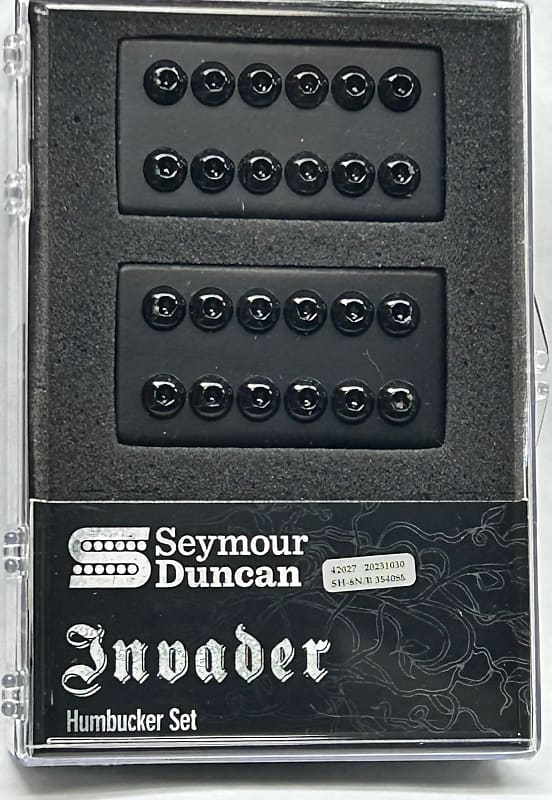 Seymour Duncan Invader 6 String Set SH-8b & SH-8n - Matte Black Metal Cover