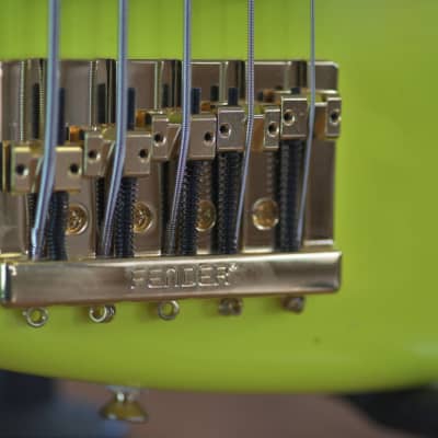 Fender MonoNeon Jazz Bass V - Neon Yellow and Orange image 8