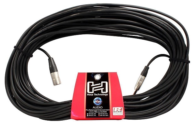 Hosa HSX-100 REAN 1/4" TRS to XLR3M Pro Balanced Interconnect Cable - 100' image 1
