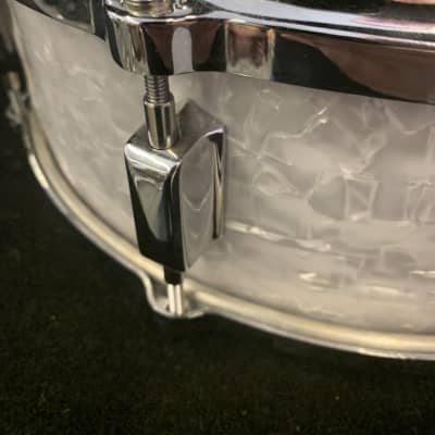 Leedy Elite Standard 5x14 Snare Drum 2000’s White Marine Pearl image 6