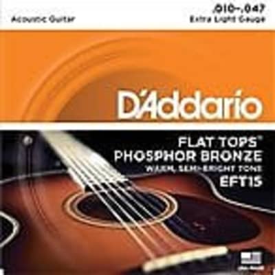 D'Addario Guitar Strings  Acoustic  Flat Tops  EFT15  Extra Light for sale