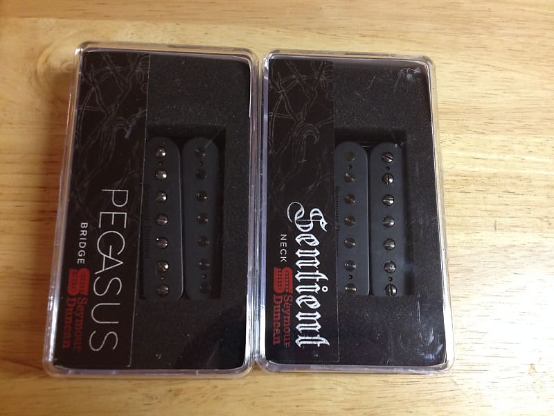 Seymour Duncan Pegasus & Sentient 7 String Set Uncovered Black Guitar  Pickup Set