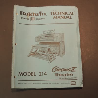 Baldwin Model 214 Technical Manual [Three Wave Music] for sale