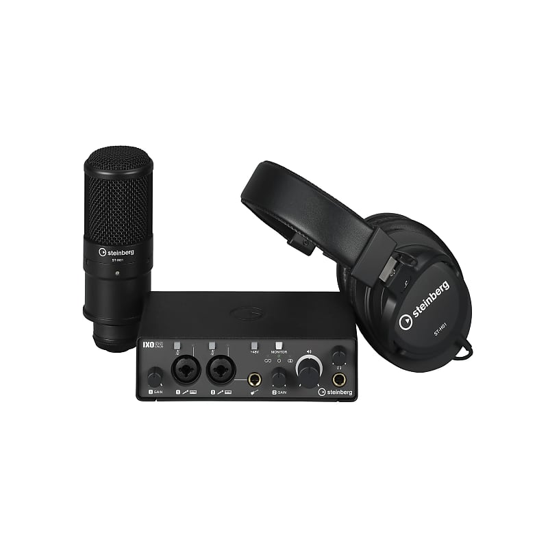Steinberg IXO22 USB Audio Interface Recording Pack, Black