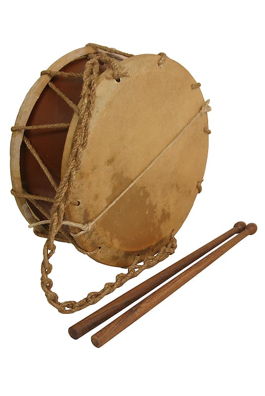Early Music Shop 9" Tabor Drum Goatskin Heads Hemp Snare and Sticks image 1