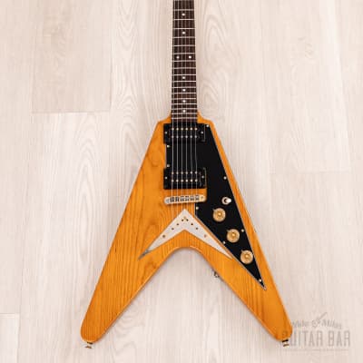 1977 Greco FV-900 Flying V Vintage Guitar Natural, Near-Mint w/ Case, Japan Fujigen, Rocket Roll Sr image 2
