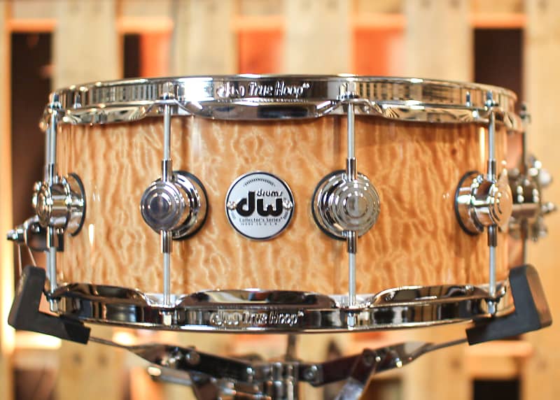 DW 5.5x14 Collector's Maple Mahogany Quilted Moabi Snare Drum - SO#1303312 image 1