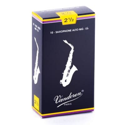 Vandoren 10 PACK Alto Sax Traditional Saxophone Reeds Strength 2.5 / SR2125 image 1