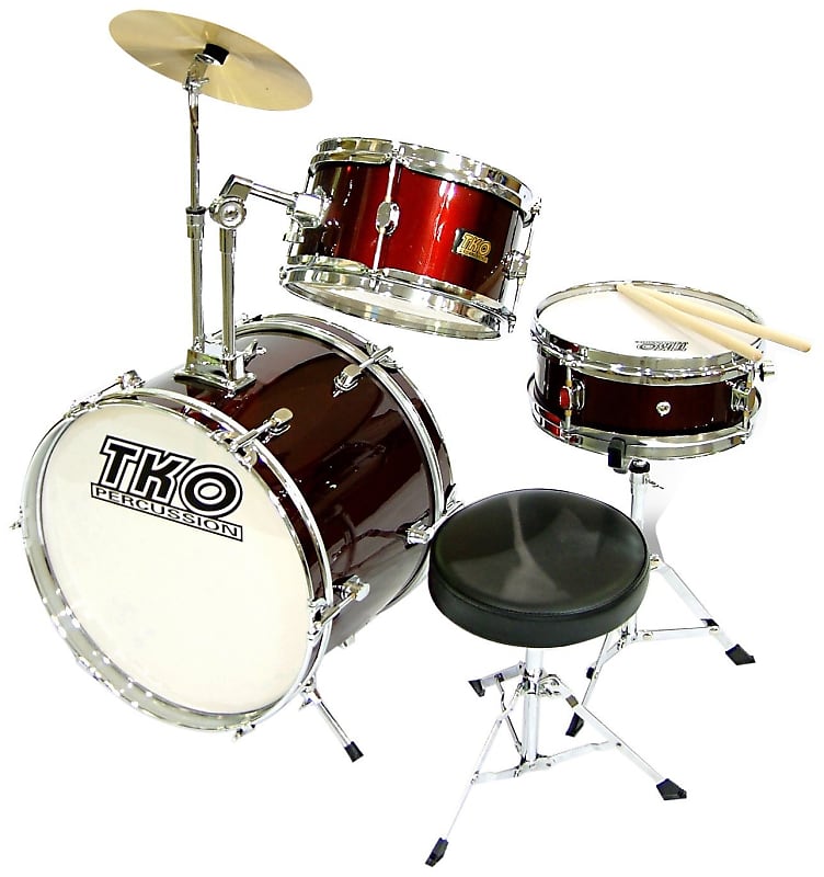 TKO 99TKO99WR 3Piece Junior Drum Set, Wine Red Reverb