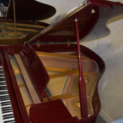 like new Otto Baby Grand piano siny red gloss never played image 2